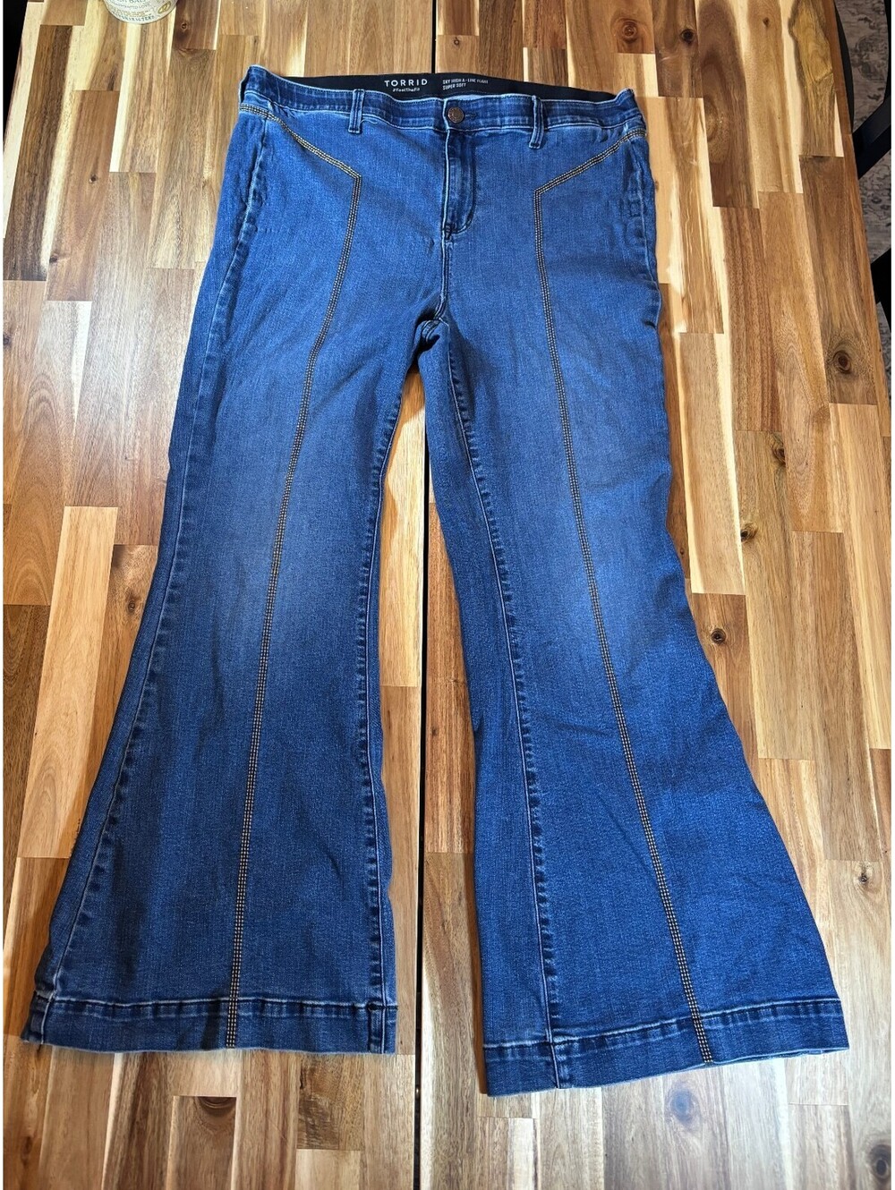 Torrid Sky High A-Line Flare Jeans 16R Super Soft High Rise Y2K